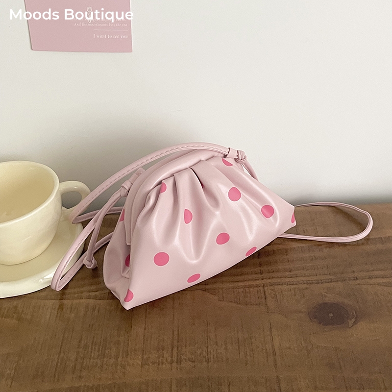 Women Bags On Sale - MOODS スーパーミニ高級デザイナー財布とハンドバッグ女性用ポルカドット PU レザー軽量小型ショルダークロスボディバッグ