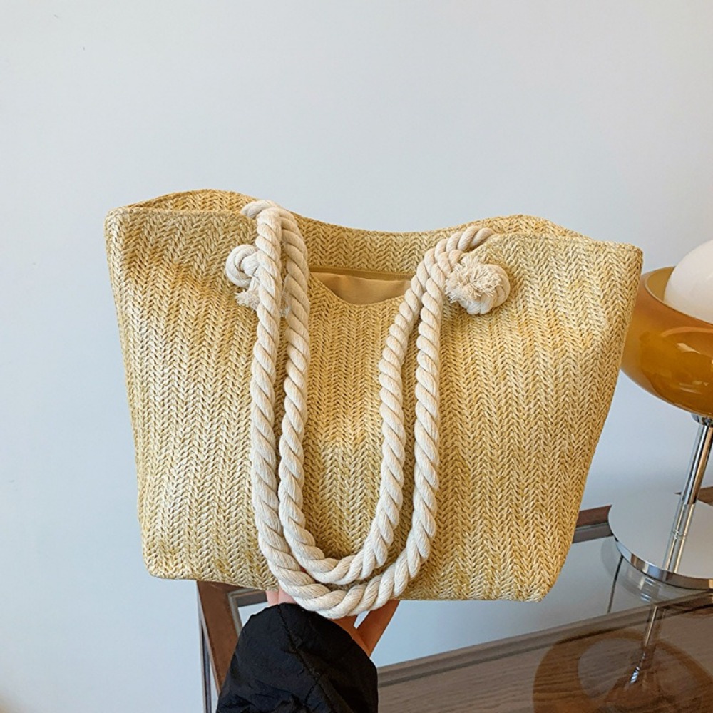 新しい夏のビーチトートバッグ大容量ラフィアボヘミアンショルダ - Women'S Raffia Bags のレビューと価格