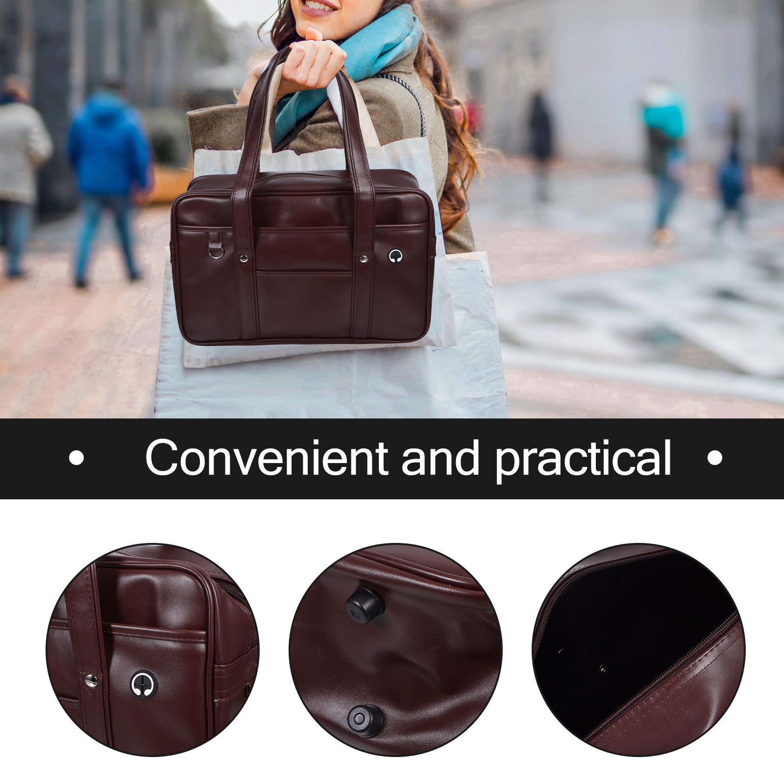 大容量で防水性のあるPU製ノートパソコンバッグ。ビジネスや旅 - Women Hand Bags For Office のレビューと価格