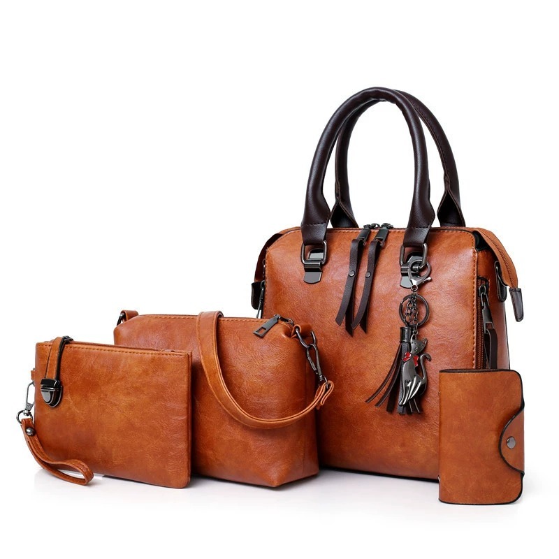4個セット 無地バッグセット 猫タッセルペンダント付き 大容 - Women'S Bags Handbags のレビューと価格